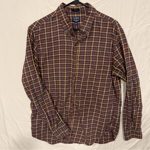 J. Crew Classic Fit Brushed Twill Plaid Shirt, Mens Large